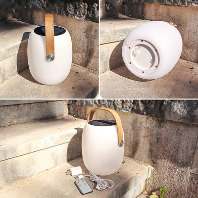 Lumière LED solaire extérieure en acrylique PE créative contemporaine en forme de tonneau pour jardin et camping 