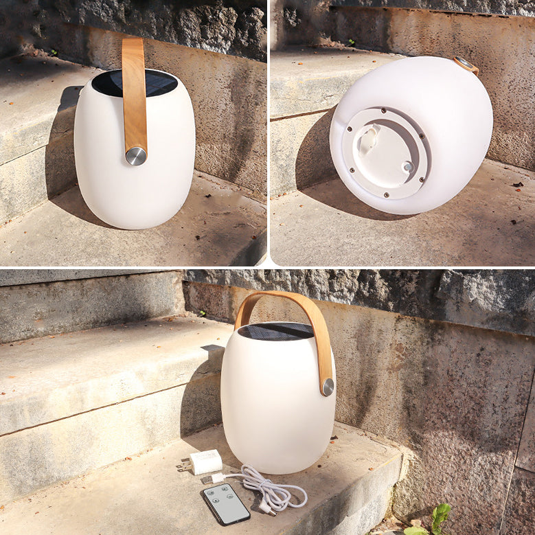 Lumière LED solaire extérieure en acrylique PE créative contemporaine en forme de tonneau pour jardin et camping 