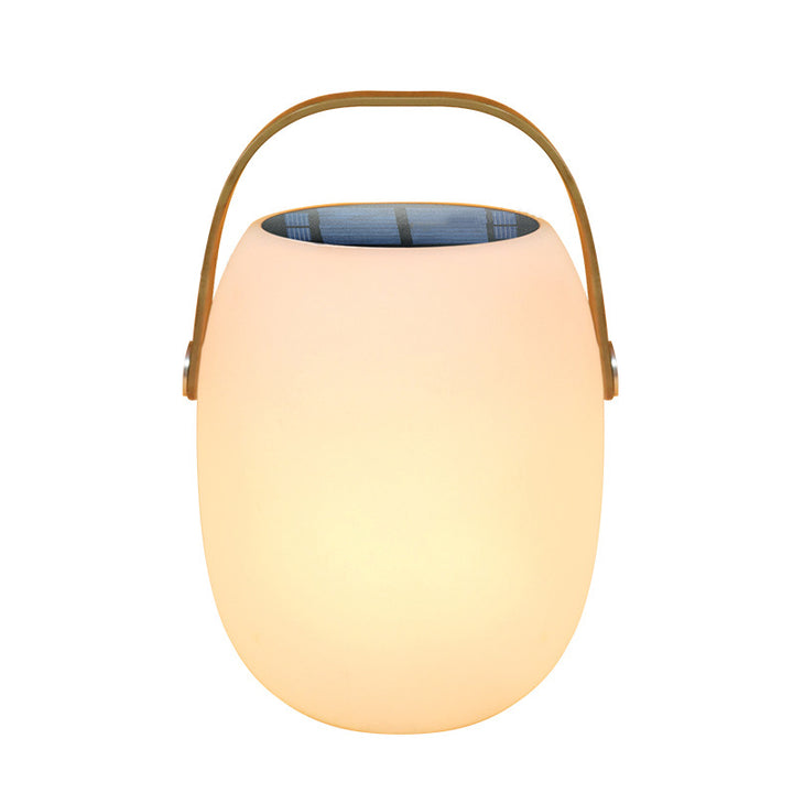 Contemporary Creative PE Acrylic Portable Barrel-Shaped Solar LED Outdoor Light For Garden &amp; Camping