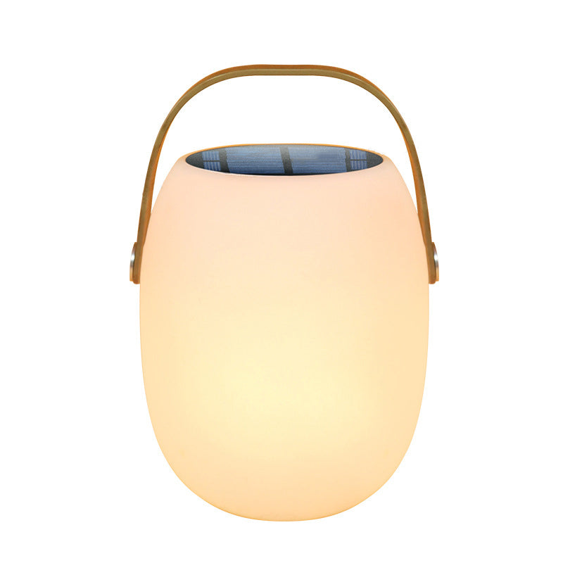 Lumière LED solaire extérieure en acrylique PE créative contemporaine en forme de tonneau pour jardin et camping 
