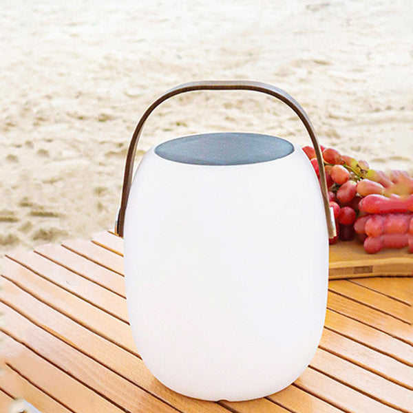 Lumière LED solaire extérieure en acrylique PE créative contemporaine en forme de tonneau pour jardin et camping 