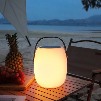 Lumière LED solaire extérieure en acrylique PE créative contemporaine en forme de tonneau pour jardin et camping 