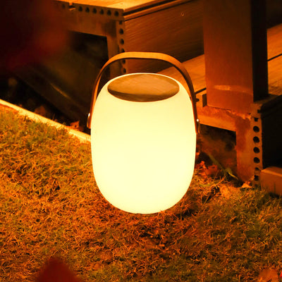 Lumière LED solaire extérieure en acrylique PE créative contemporaine en forme de tonneau pour jardin et camping 