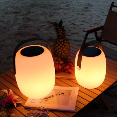 Lumière LED solaire extérieure en acrylique PE créative contemporaine en forme de tonneau pour jardin et camping 