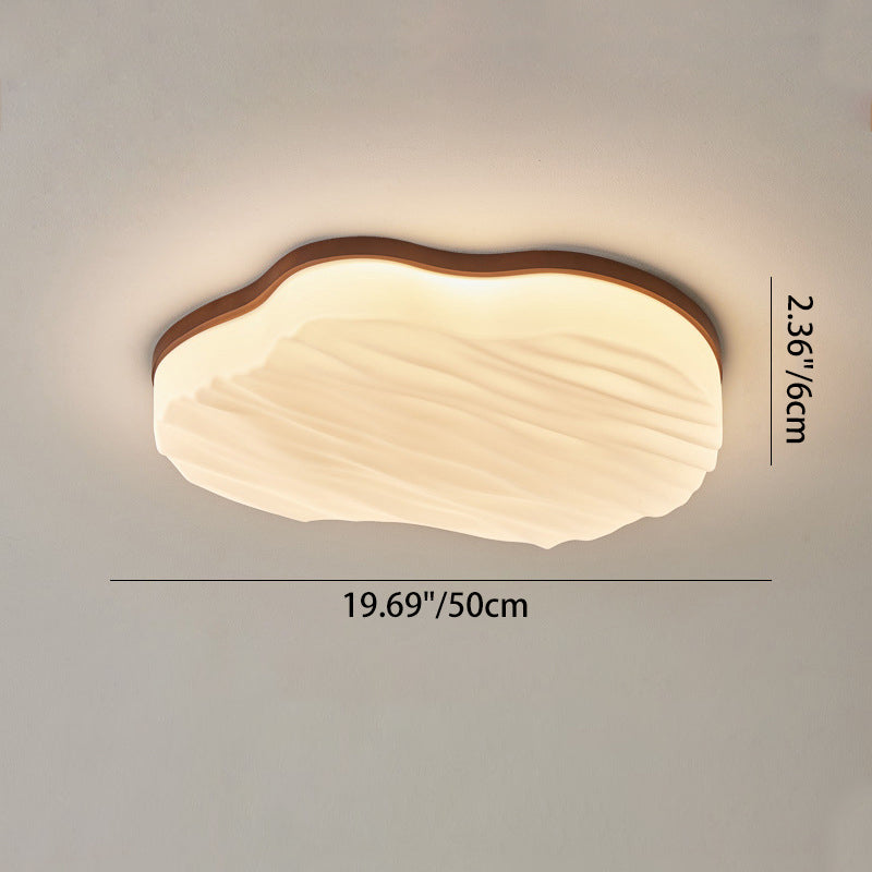 Traditionelle Chinesische Gummibaum Acryl Wolkenwelle LED Deckenleuchte für Wohnzimmer &amp; Schlafzimmer 