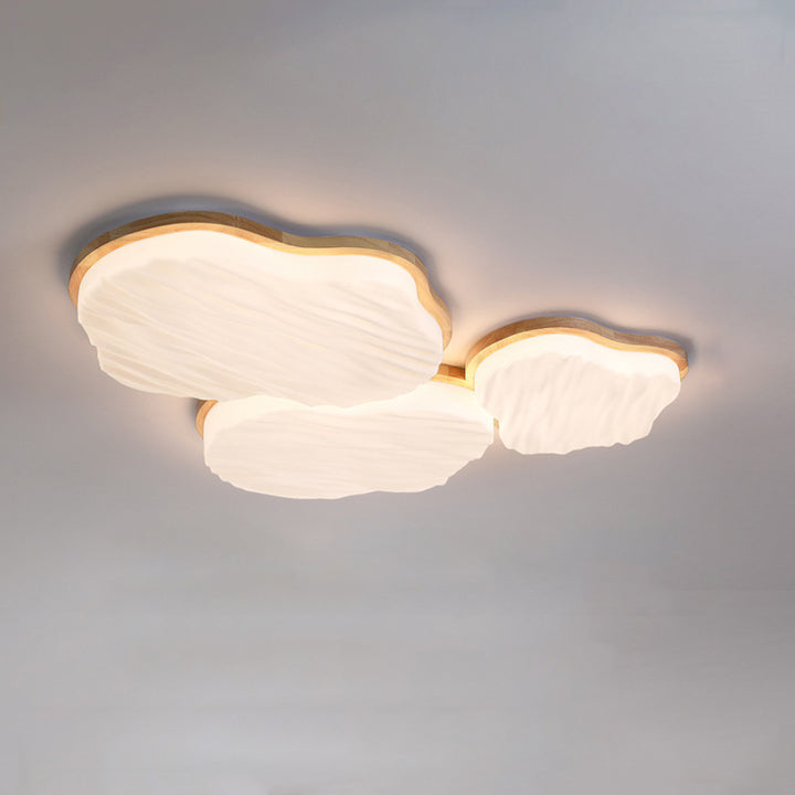 Traditionelle Chinesische Gummibaum Acryl Wolkenwelle LED Deckenleuchte für Wohnzimmer &amp; Schlafzimmer 