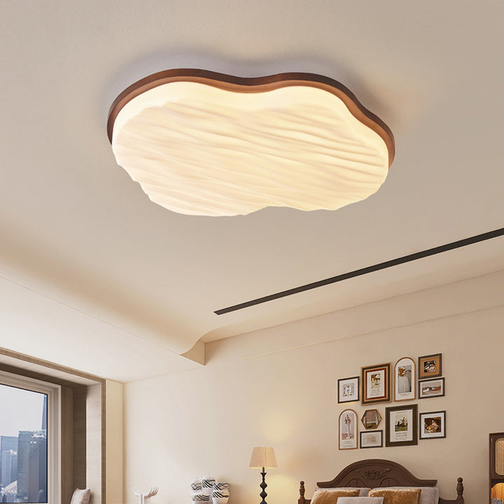 Traditionelle Chinesische Gummibaum Acryl Wolkenwelle LED Deckenleuchte für Wohnzimmer &amp; Schlafzimmer 