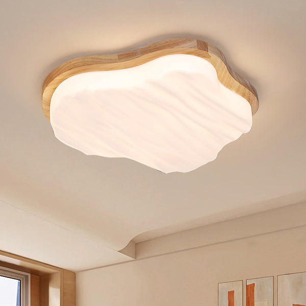 Traditionelle Chinesische Gummibaum Acryl Wolkenwelle LED Deckenleuchte für Wohnzimmer &amp; Schlafzimmer 