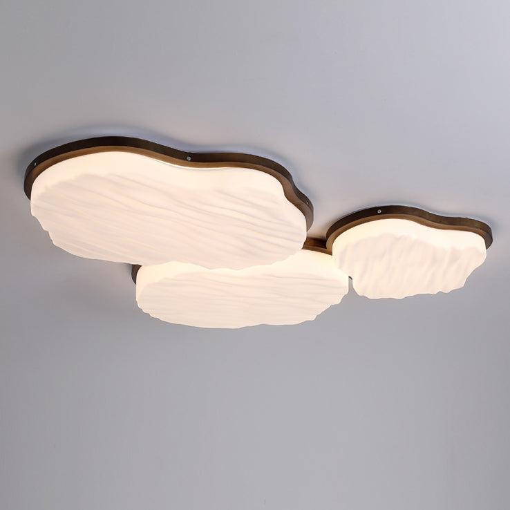 Traditionelle Chinesische Gummibaum Acryl Wolkenwelle LED Deckenleuchte für Wohnzimmer &amp; Schlafzimmer 