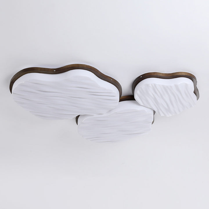 Traditionelle Chinesische Gummibaum Acryl Wolkenwelle LED Deckenleuchte für Wohnzimmer &amp; Schlafzimmer 