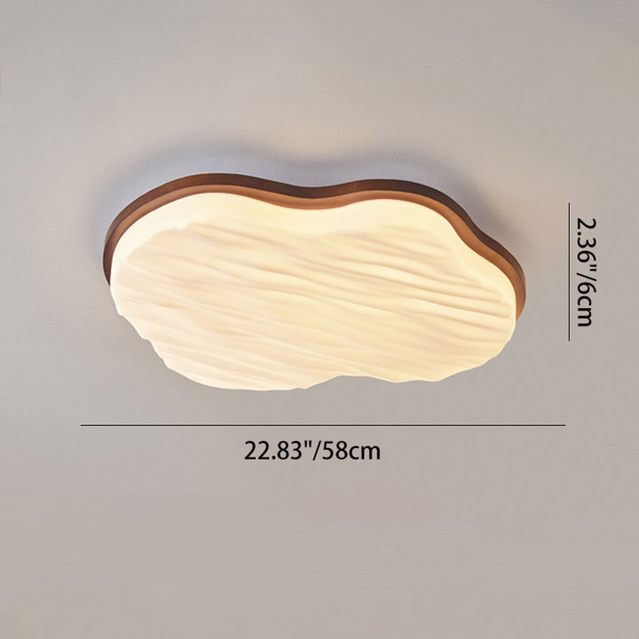 Traditionelle Chinesische Gummibaum Acryl Wolkenwelle LED Deckenleuchte für Wohnzimmer &amp; Schlafzimmer 