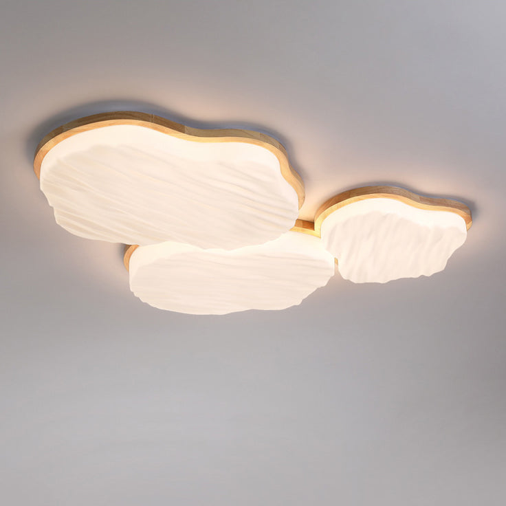 Traditionelle Chinesische Gummibaum Acryl Wolkenwelle LED Deckenleuchte für Wohnzimmer &amp; Schlafzimmer 