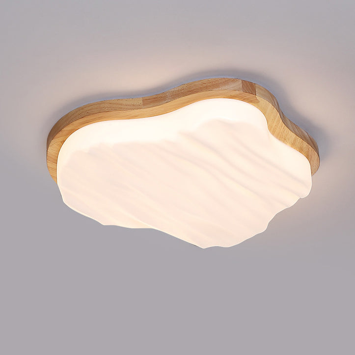 Traditionelle Chinesische Gummibaum Acryl Wolkenwelle LED Deckenleuchte für Wohnzimmer &amp; Schlafzimmer 