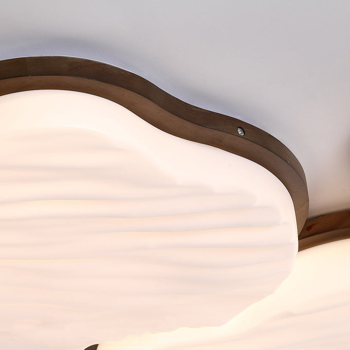 Traditionelle Chinesische Gummibaum Acryl Wolkenwelle LED Deckenleuchte für Wohnzimmer &amp; Schlafzimmer 