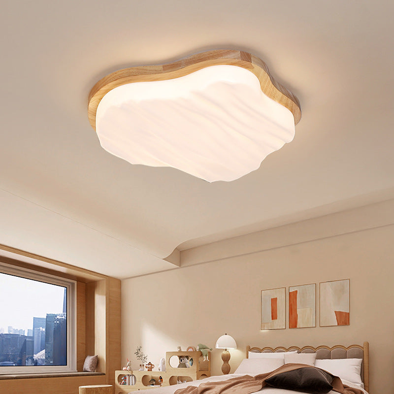 Traditionelle Chinesische Gummibaum Acryl Wolkenwelle LED Deckenleuchte für Wohnzimmer &amp; Schlafzimmer 