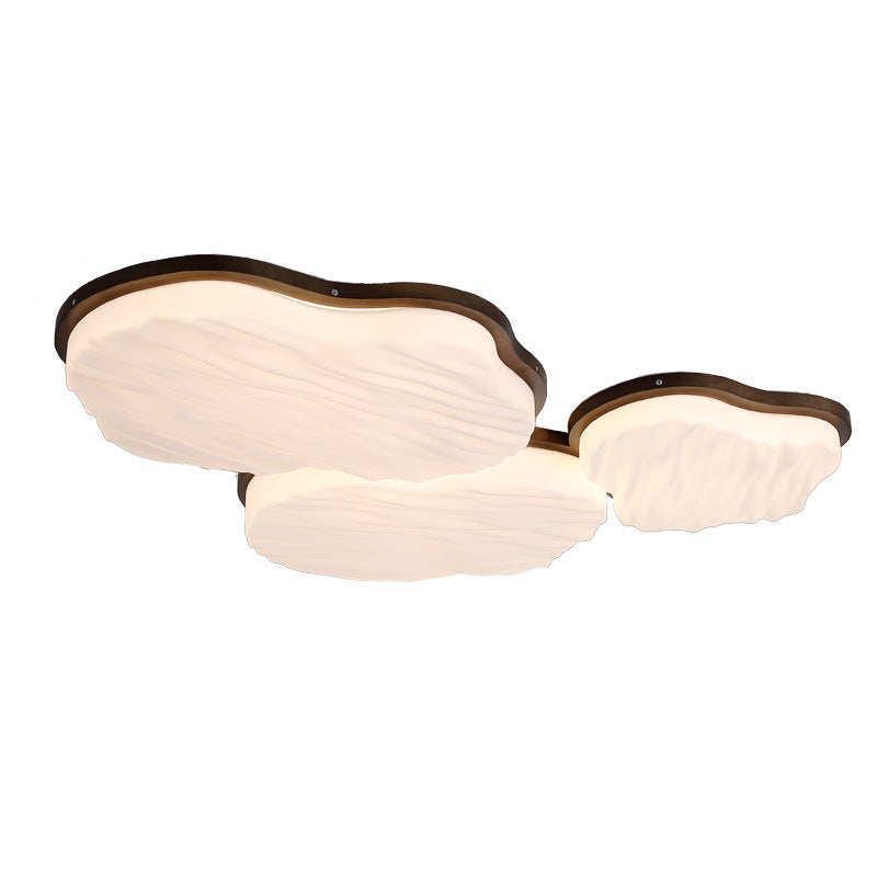 Traditionelle Chinesische Gummibaum Acryl Wolkenwelle LED Deckenleuchte für Wohnzimmer &amp; Schlafzimmer 