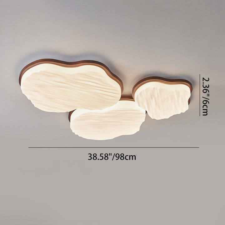 Traditionelle Chinesische Gummibaum Acryl Wolkenwelle LED Deckenleuchte für Wohnzimmer &amp; Schlafzimmer 