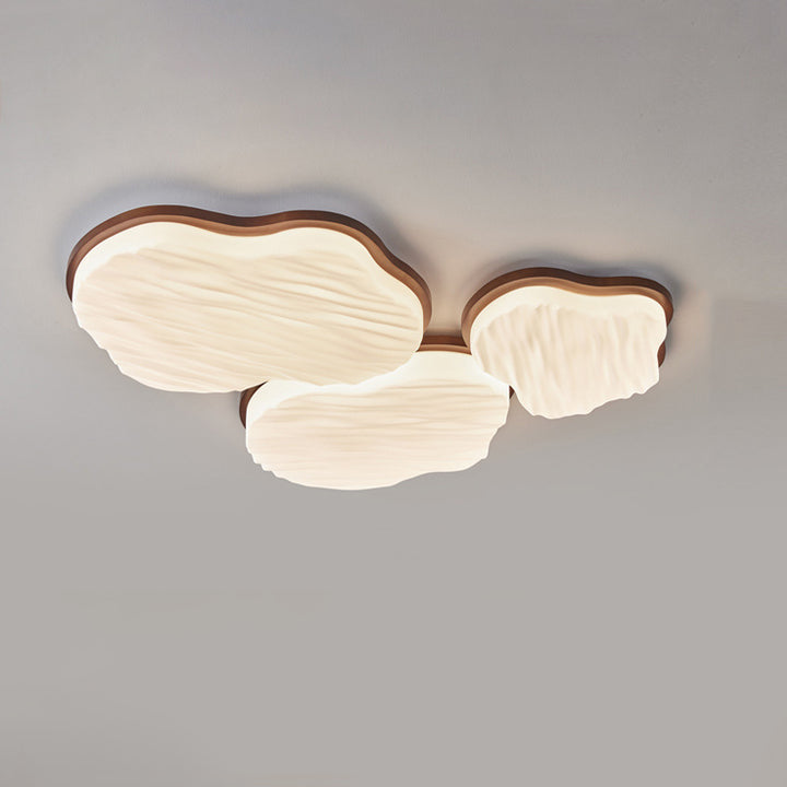 Traditionelle Chinesische Gummibaum Acryl Wolkenwelle LED Deckenleuchte für Wohnzimmer &amp; Schlafzimmer 