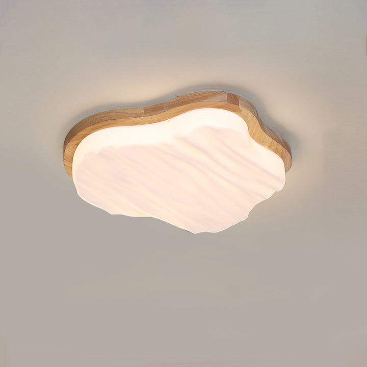 Traditionelle Chinesische Gummibaum Acryl Wolkenwelle LED Deckenleuchte für Wohnzimmer &amp; Schlafzimmer 