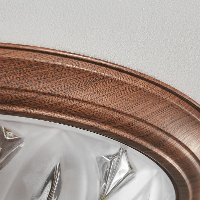 Plafonnier LED semi-dôme texturé en fer et verre chinois traditionnel pour chambre 