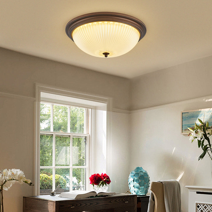 Traditionelle Vintage Glas Eisen Gemustert Runde 2/3/4 Lichter Deckenleuchte Für Schlafzimmer 