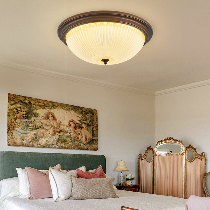 Traditionelle Vintage Glas Eisen Gemustert Runde 2/3/4 Lichter Deckenleuchte Für Schlafzimmer 