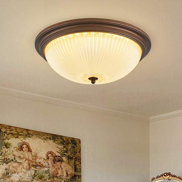 Plafonnier traditionnel vintage en verre avec motif en fer, 2/3/4 lumières pour chambre à coucher 