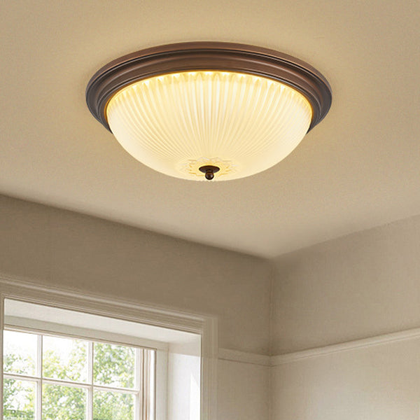 Traditionelle Vintage Glas Eisen Gemustert Runde 2/3/4 Lichter Deckenleuchte Für Schlafzimmer 