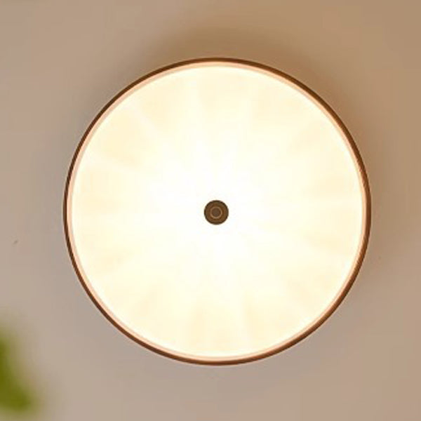Lumière de plafond LED à montage affleurant en acrylique et fer ondulé, cercle traditionnel chinois pour chambre 