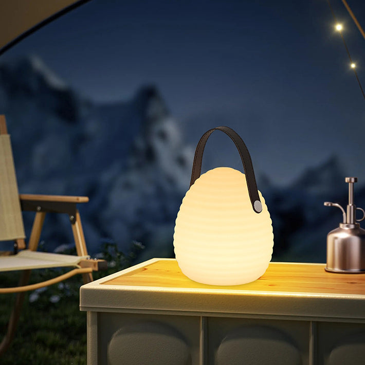 Lumière extérieure LED ronde portable en ABS PE créative contemporaine avec poignée pour patio extérieur 