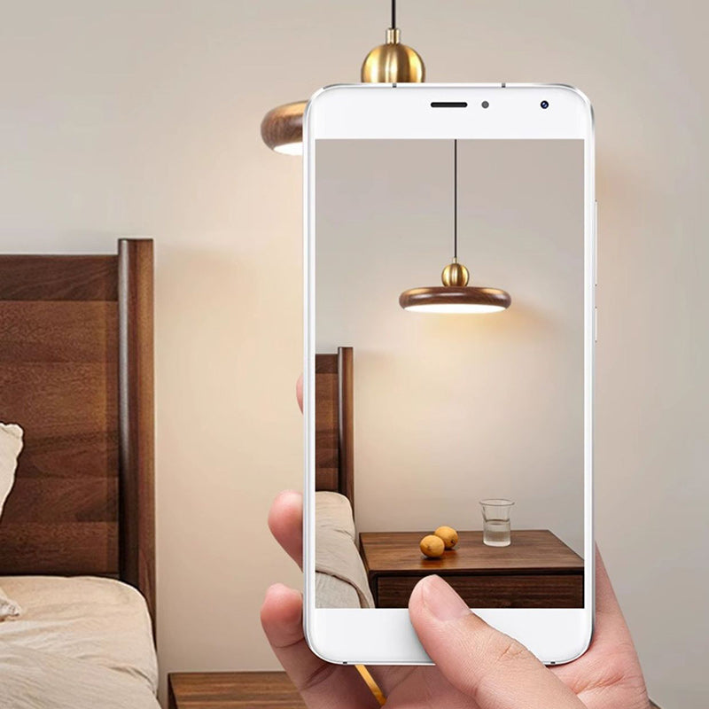 Lustre LED rond en acrylique fer chinois traditionnel en forme de disque OVNI pour salon 