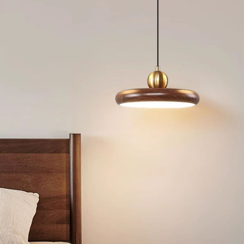 Lustre LED rond en acrylique fer chinois traditionnel en forme de disque OVNI pour salon 