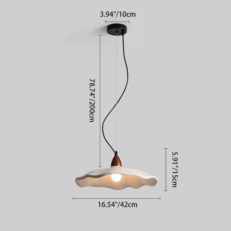 Lustre suspendu rond traditionnel vintage en pierre, bois et métal 1 lumière pour salon 