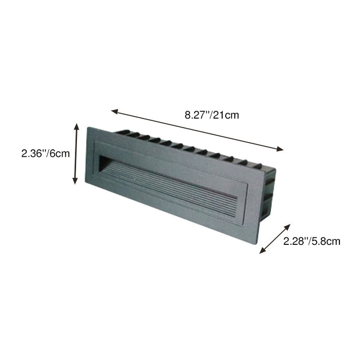 Moderne minimalistische quadratische rechteckige LED-Stufenfußleuchte aus Aluminium für den Außenbereich 