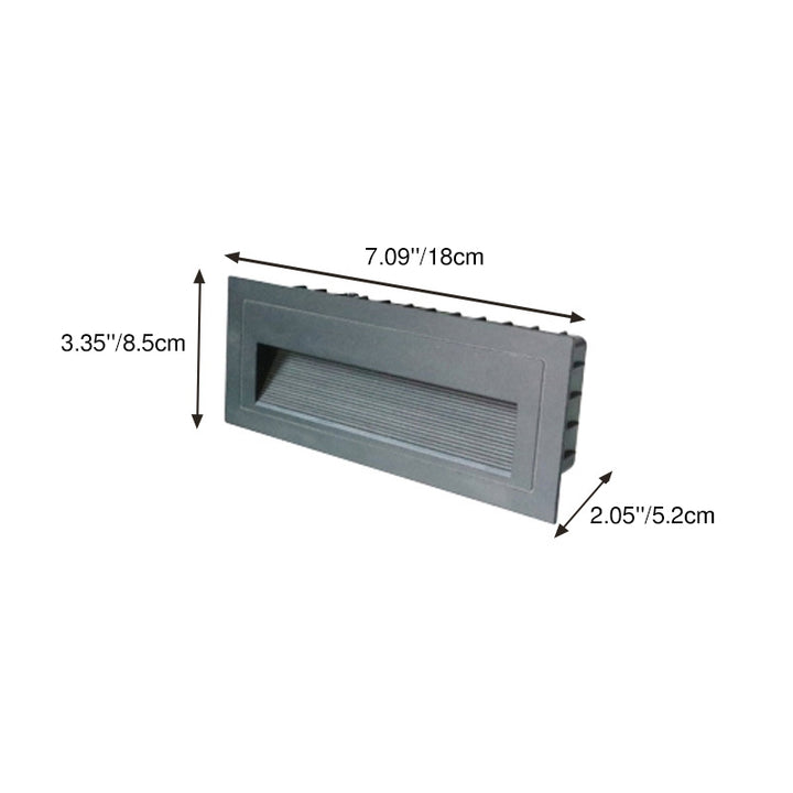 Moderne minimalistische quadratische rechteckige LED-Stufenfußleuchte aus Aluminium für den Außenbereich 