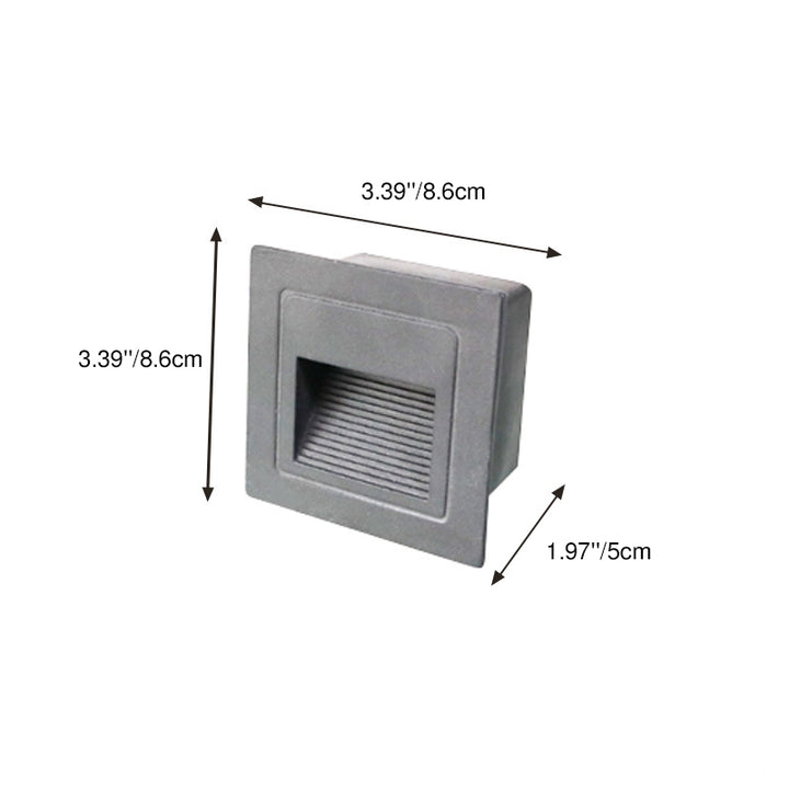 Moderne minimalistische quadratische rechteckige LED-Stufenfußleuchte aus Aluminium für den Außenbereich 
