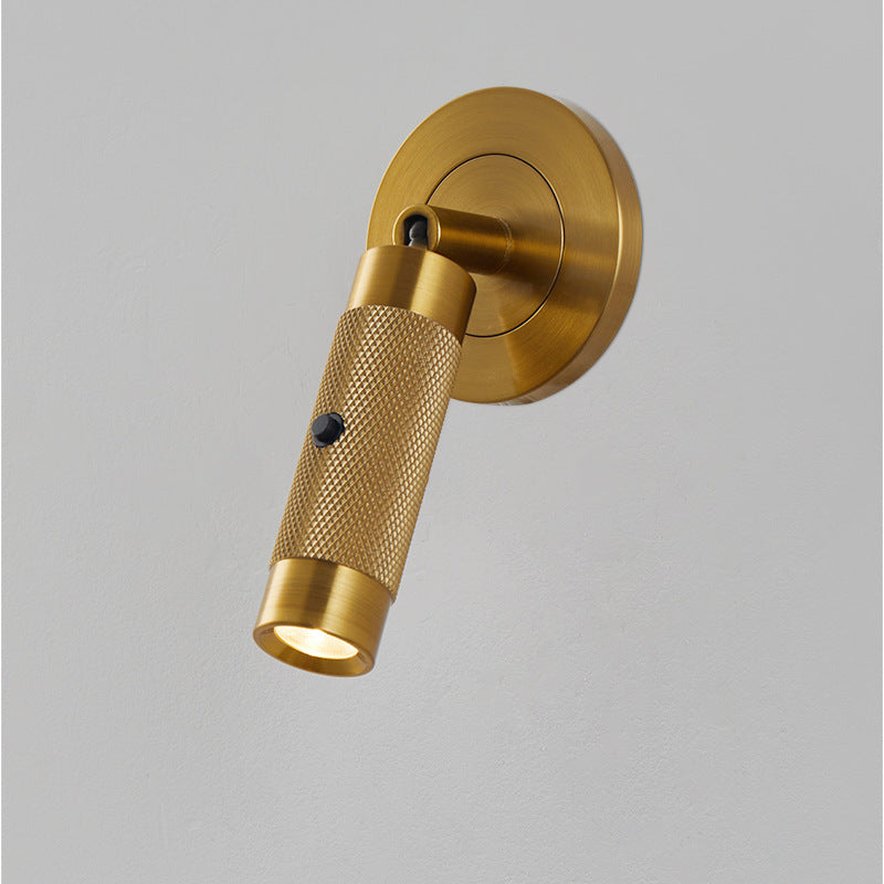 Contemporary Scandinavian Aluminum Cylinder Round LED Wall Sconce Lamp For Living Room