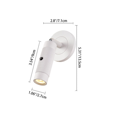 Contemporary Scandinavian Aluminum Cylinder Round LED Wall Sconce Lamp For Living Room