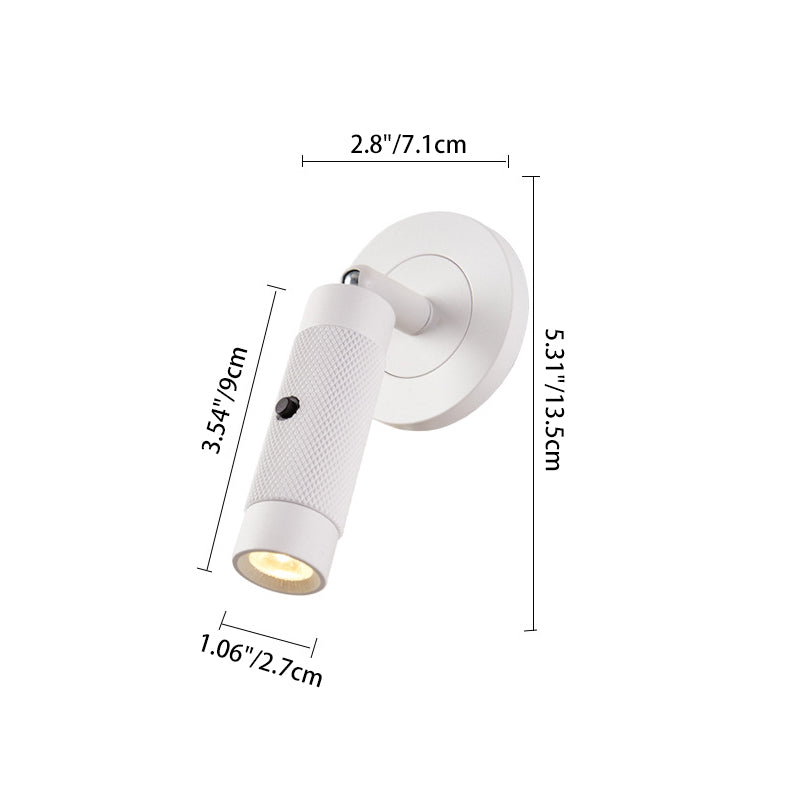 Contemporary Scandinavian Aluminum Cylinder Round LED Wall Sconce Lamp For Living Room