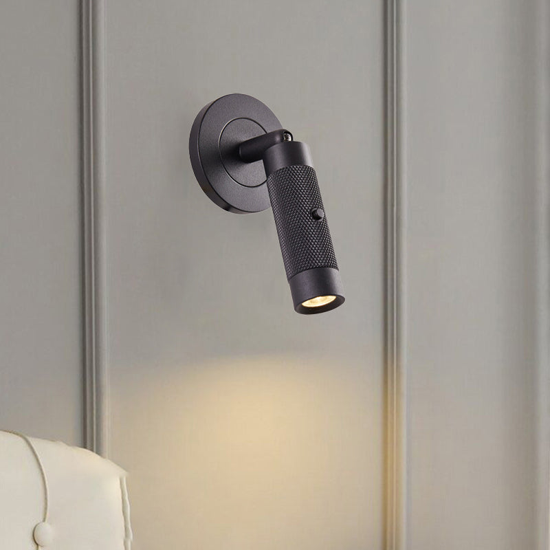 Contemporary Scandinavian Aluminum Cylinder Round LED Wall Sconce Lamp For Living Room