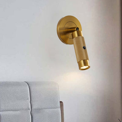 Contemporary Scandinavian Aluminum Cylinder Round LED Wall Sconce Lamp For Living Room