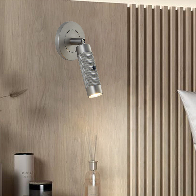 Contemporary Scandinavian Aluminum Cylinder Round LED Wall Sconce Lamp For Living Room