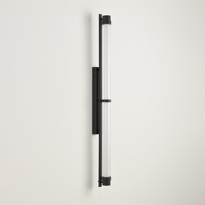 Zeitgenössische skandinavische Eisen-Glas-Rechteck-Zylinder-LED-Wandleuchte für das Wohnzimmer 