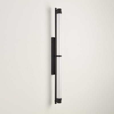Contemporary Scandinavian Iron Glass Rectangle Cylinder LED Wall Sconce Lamp For Living Room