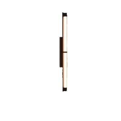 Contemporary Scandinavian Iron Glass Rectangle Cylinder LED Wall Sconce Lamp For Living Room