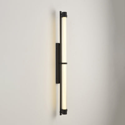 Contemporary Scandinavian Iron Glass Rectangle Cylinder LED Wall Sconce Lamp For Living Room