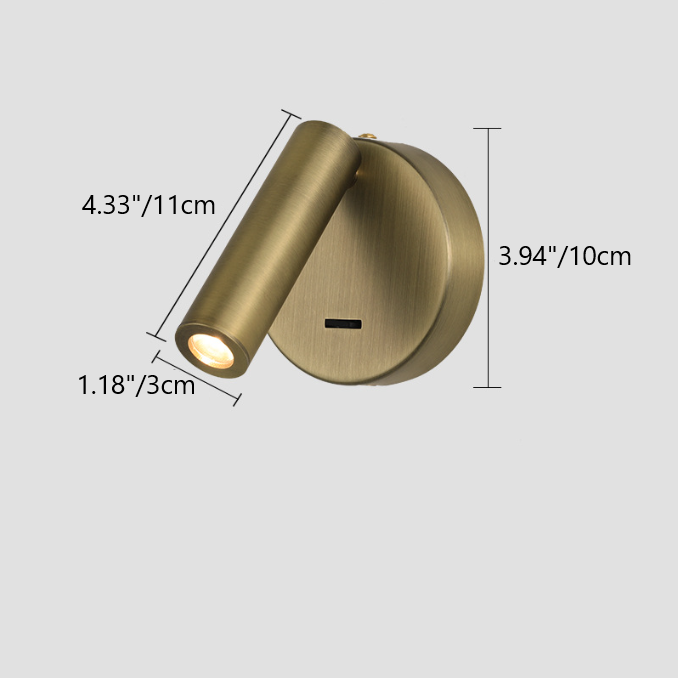 Contemporary Scandinavian Iron Aluminum Round Cylinder LED Wall Sconce Lamp For Living Room