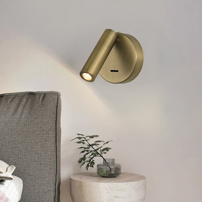 Contemporary Scandinavian Iron Aluminum Round Cylinder LED Wall Sconce Lamp For Living Room