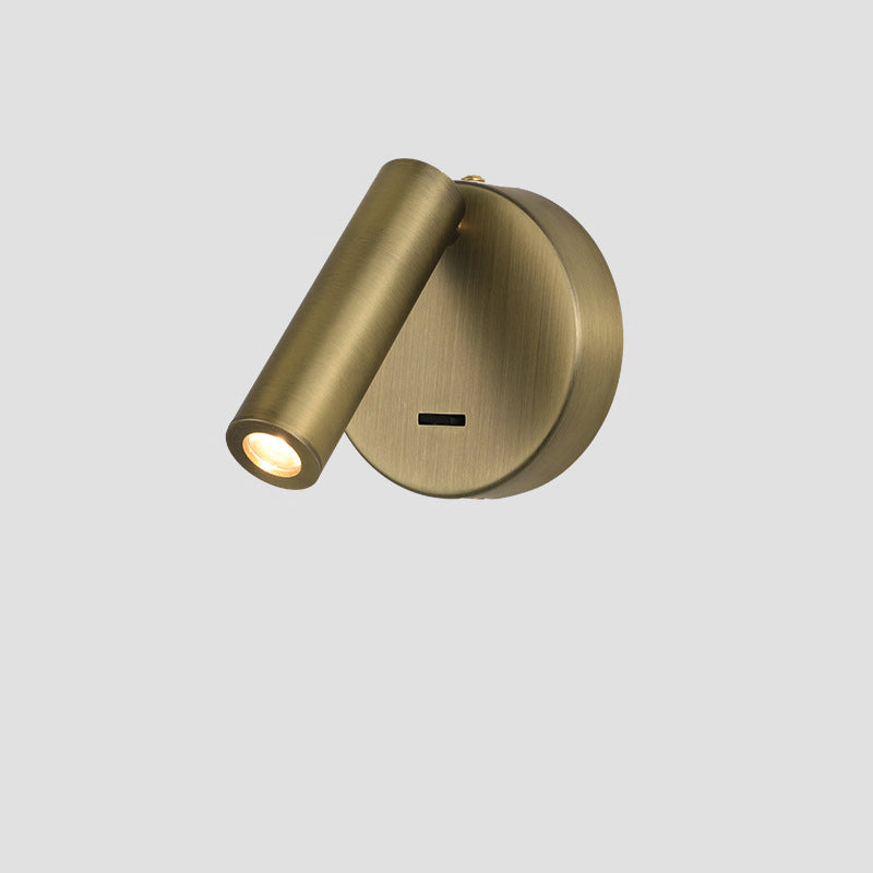 Contemporary Scandinavian Iron Aluminum Round Cylinder LED Wall Sconce Lamp For Living Room