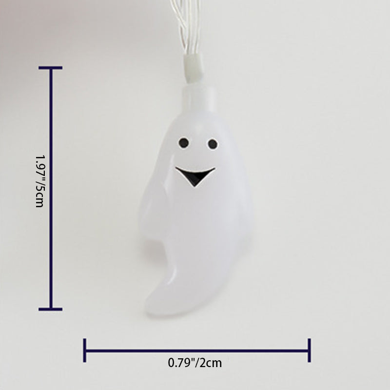 Modern Art Deco Battery USB Copper Wire PC Ghost Shape Halloween Decoration LED String Light For Outdoor